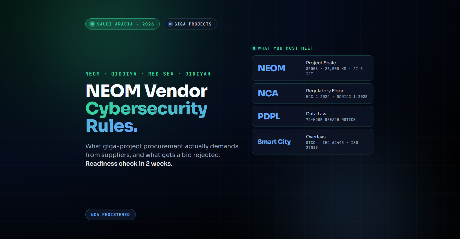NEOM Vendor Cybersecurity Requirements